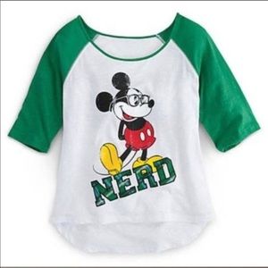 Authentic Disney park stores Mickey Nerd t shirt L
